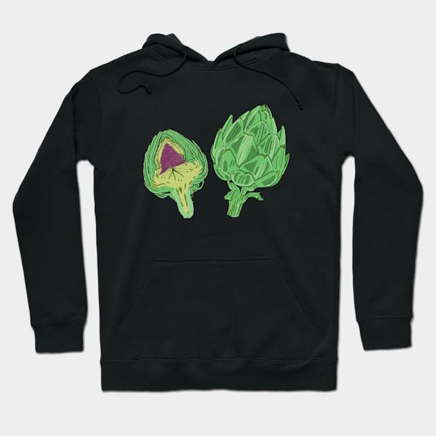 artichokes digital painting Hoodie by Katherine Montalto